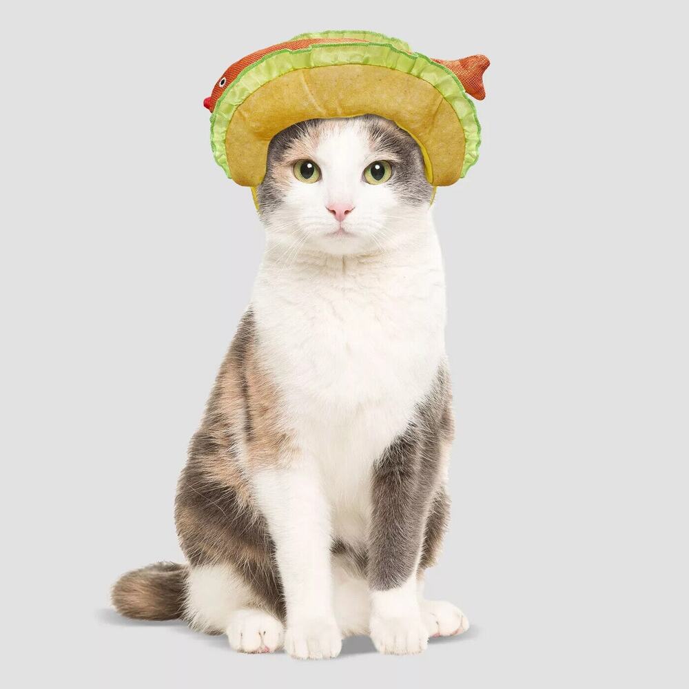 Hyde & EEK! Boutique Pet Fish Taco Headpiece Cat Hat Halloween Costume One Size